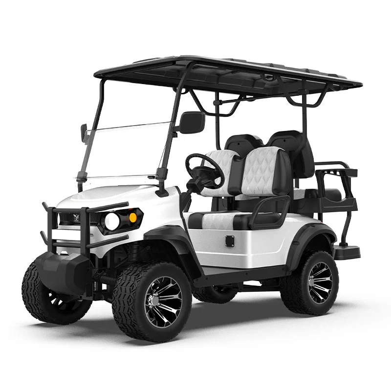 GFL 2 2 White Seater Itinaas ang Golf Cart